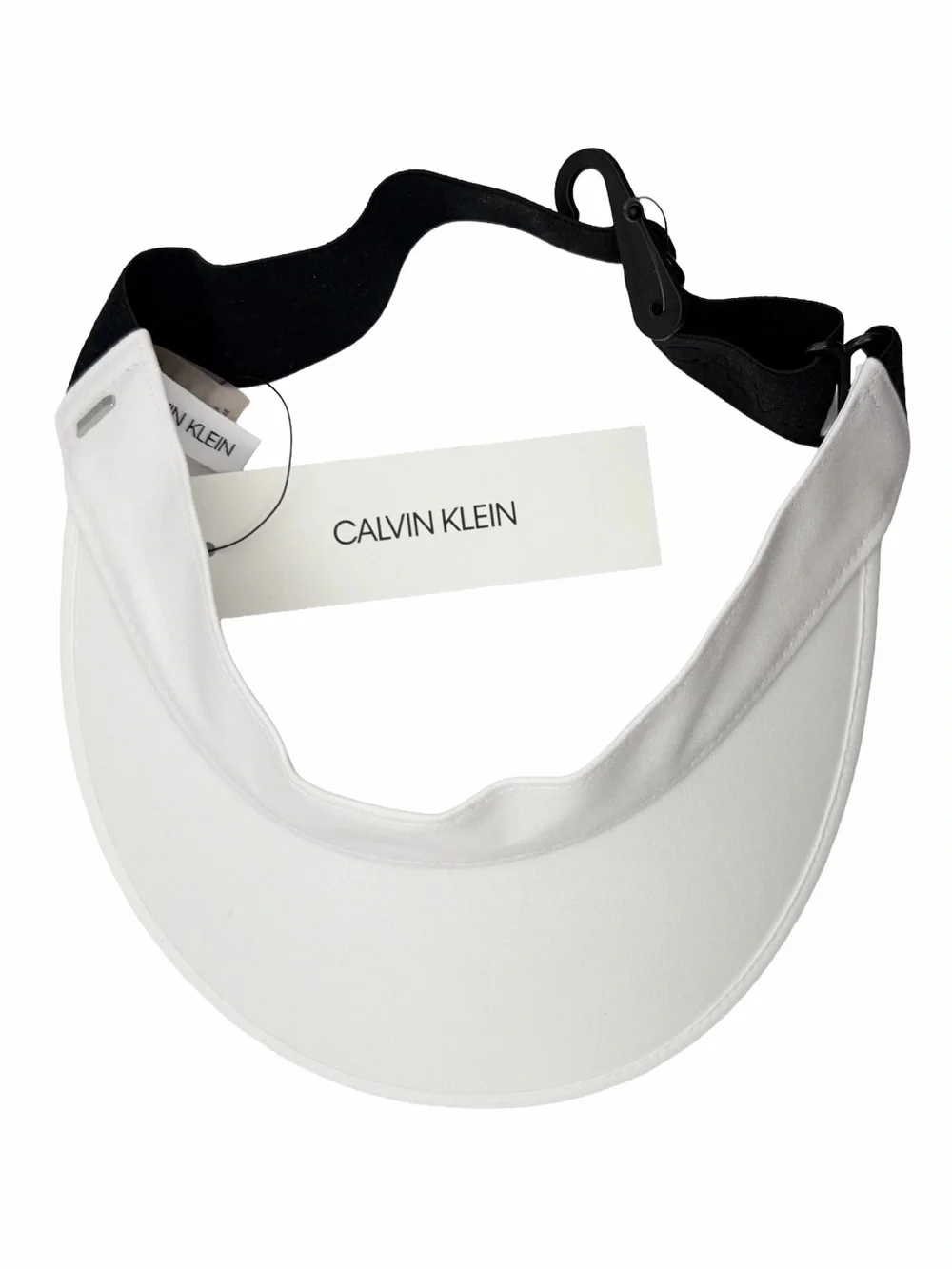 Calvin Klein White Logo Adjustable Sun Visor Hat